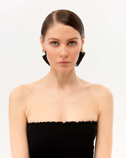 Бант "Балерина" из натурального шелка, базовый. Цвет чёрный