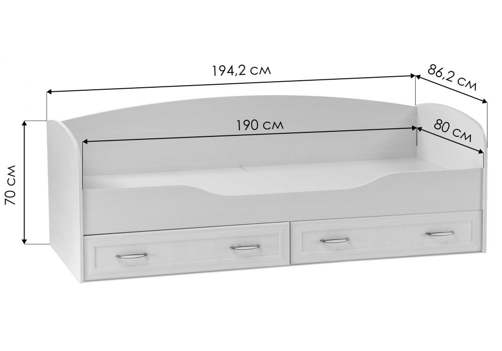 Односпальная кровать Колибри 80 х 190 см бодега