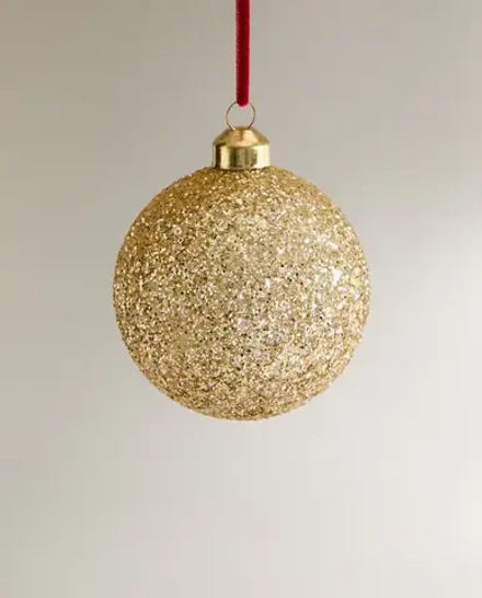 ZARA HOME ЕЛОЧНОЕ УКРАШЕНИЕ В ФОРМЕ СЕРЕБРИСТОГО ШАРА