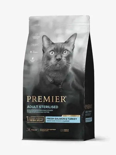 Premier Adult Sterilised для стерилизованных кошек (Лосось с индейка)