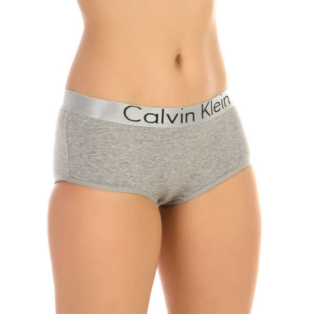 Женские трусы-шорты серые меланжевые Calvin Klein Women Steel Grey