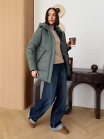 Куртка весенняя удлиненная со съемным капюшоном