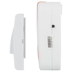 Звонок дверной ЭРА A02 беспроводной аналоговый белый с оранжевым 32 мелодии | Электрозвонки беспроводные