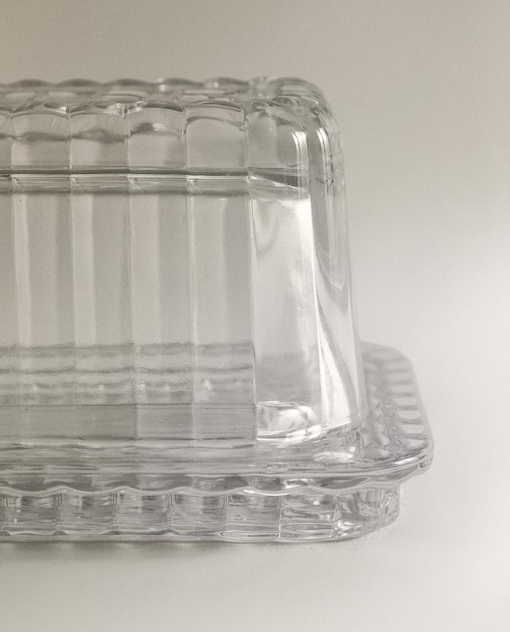 ZARA HOME МАСЛЕНКА ИЗ СТЕКЛА С УЗОРОМ В ПОЛОСКУ, ПРОЗРАЧНЫЙ