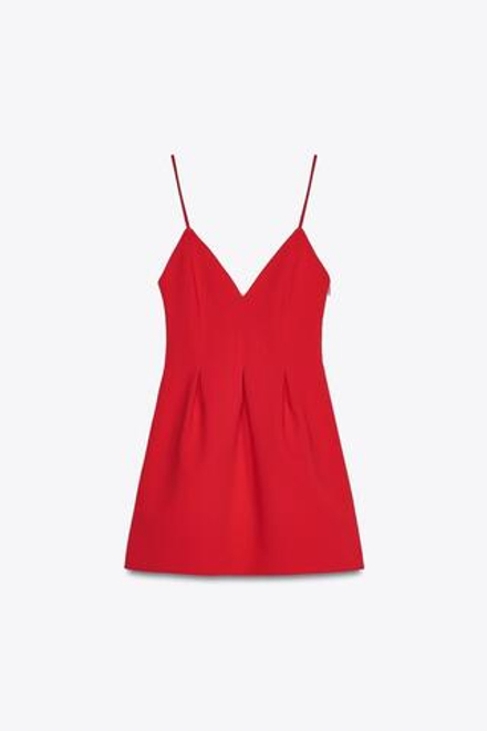 ZARA ПЛАТЬЕ КОРОТКОЕ ОБЪЕМНОГО ПОКРОЯ, КРАСНЫЙ