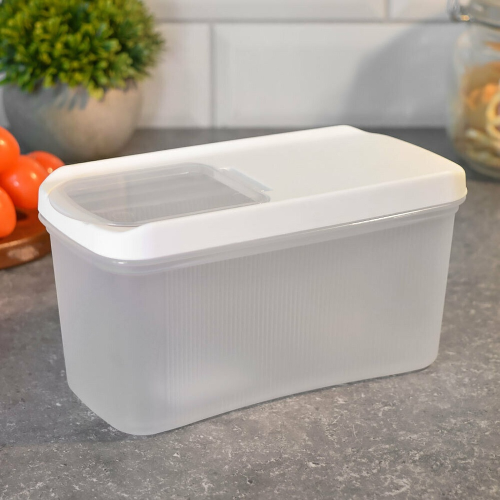 Емкость для сыпучих продуктов 1л "Лайн", белый