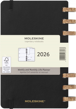 Еженедельник Moleskine SPIRAL Large 130х210мм PP 200стр спираль пробковая черный (DSSPB12MWH3)