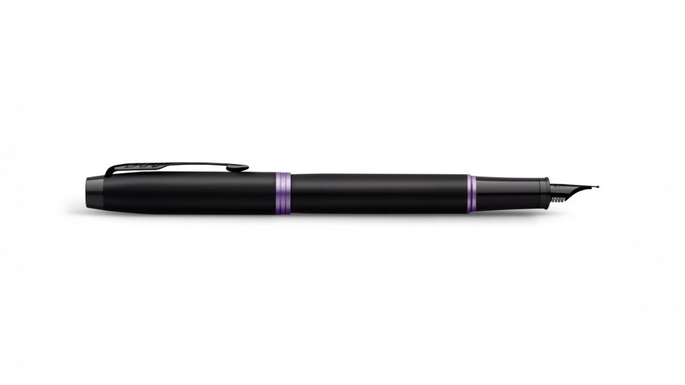 Перьевая ручка Parker IM Vibrant Rings Flame Amethyst Purple, перо:F/M, цвет чернил: blue, в подарочной упаковке.