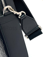 Мужской чёрный кожаный портфель Gucci (Гуччи) премиум класса