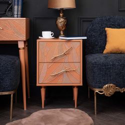 Тумба Арт Колор leaves Классик Голд Томленый оранжевый