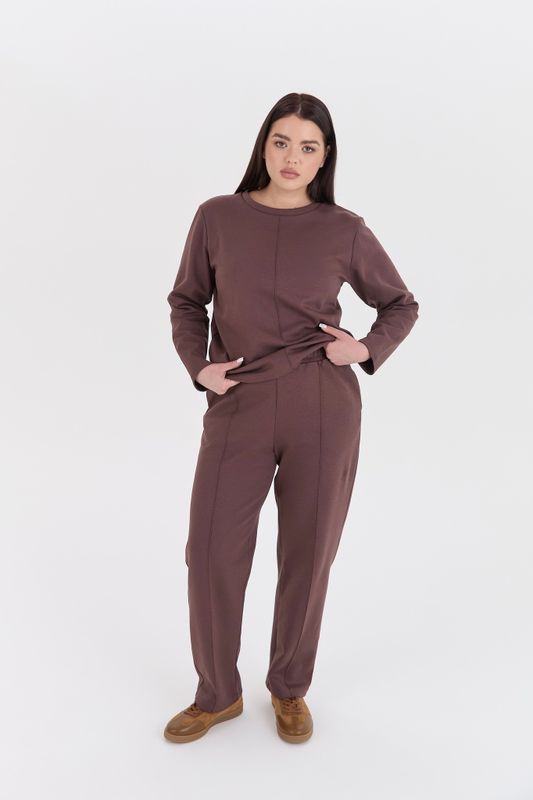 Свитшот из трикотажа, трюфель