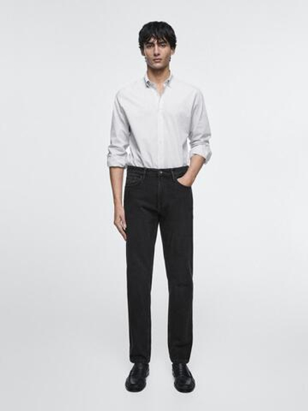 Massimo Dutti Джинсы зауженного кроя, угольный