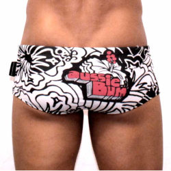 Мужские плавки хипсы белые с рисунком Aussiebum Men's Hip Swimwear