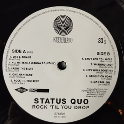 Винтажная виниловая пластинка LP Status Quo Rock Til You Drop (EU 2016)