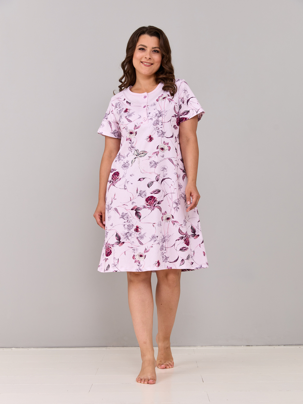 Ночная сорочка С-018/розовый-розы