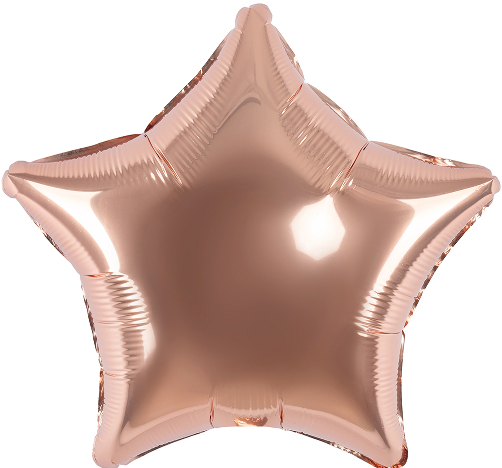 Шар (18''/46 см) Звезда, Розовое Золото, 1 шт. Л094