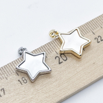 Подвеска Звезда, цвет золото, перламутр, размер 16*15 мм, цена за 1 шт