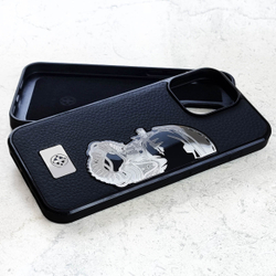 Дизайнерский чехол iPhone авиация из ювелирного сплава - Euphoria HM Premium Fighter bomber - натуральная кожа, металл