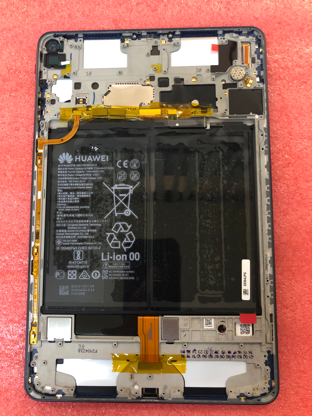 Дисплей в сборе с рамкой и аккумулятором для Huawei MatePad Pro 10.8 (MRX-W09) Оригинал Сервисный