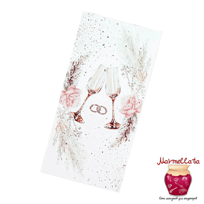 Конверт для денег «Свадебный», бокалы, 16,5*8 см