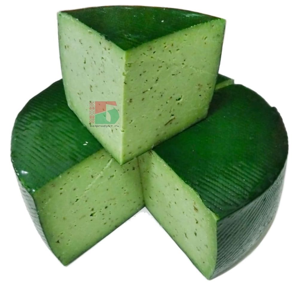 Сыр ТМ "Новогрудские дары" Беларусь Pesto Green Песто Грин - "Красивый на вид, и