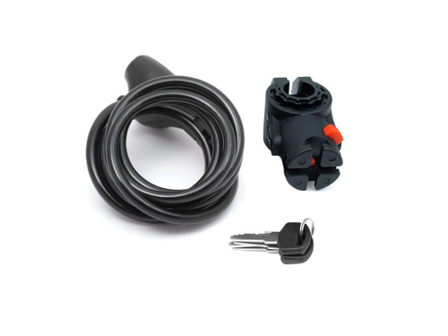 Замок вело ASL-31 8х1500мм автом. с креплением (12) черный AUTHOR