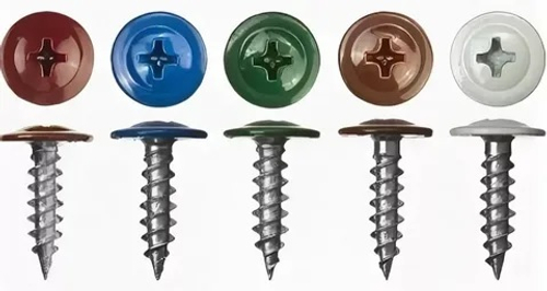 Саморез с прессшайбой острый 4.2*19мм - RAL 3005 кр.вино