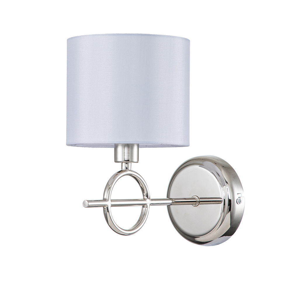 Настенный светильник 1x40Вт E14, металл/ткань, никель