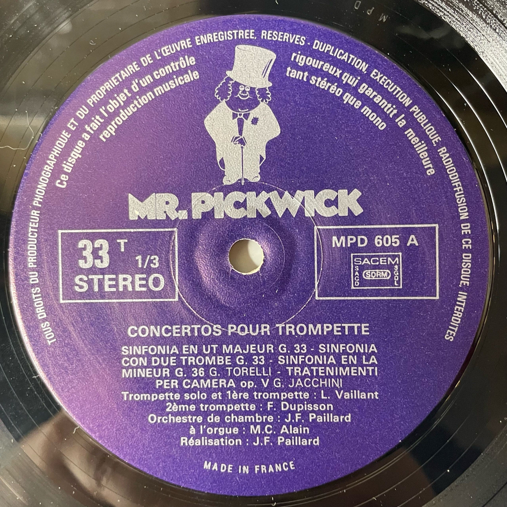 Винтажная виниловая пластинка LP Ludovic Vaillant, Ferdinand Dupisson, Oeuvres Pour Trompette Произведения Для Духовых (Франция 1974)