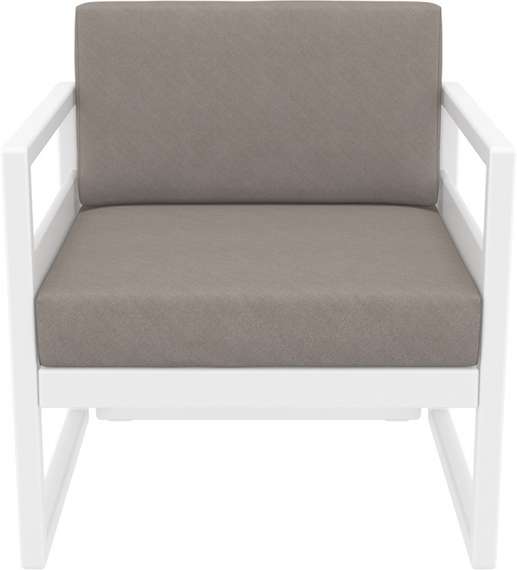 Кресло уличное пластиковое Mykonos, белый, светло-коричневый