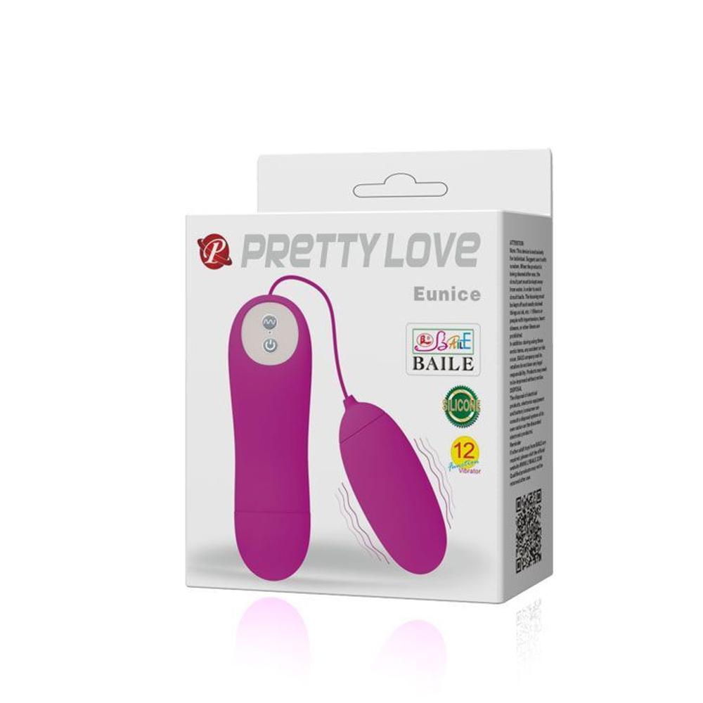 Гладкое силиконовое виброяичко Eunice с выносным пультом (Цвет: лиловый)
