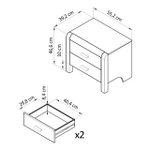 Тумба прикроватная Мадейра 2 ящика из массива сосны