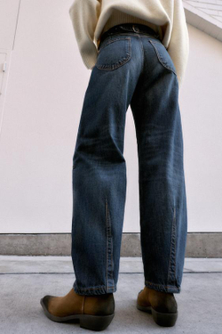 ZARA ДЖИНСЫ Z1975 BALLOON FIT СО СРЕДНЕЙ ПОСАДКОЙ, СИНИЙ