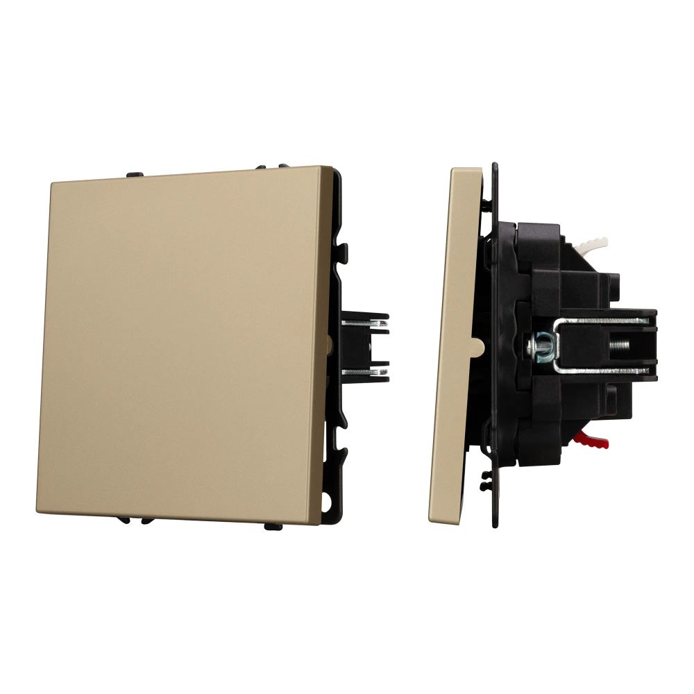 Механизм выключателя одноклавишный проходной SWT-NOBE-MKP1-SFPL-GD (230V, 10A) (Arlight, Золотой песок) 054247