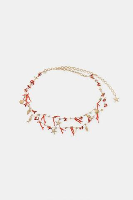 ZARA МЕТАЛЛИЧЕСКИЙ РЕМЕНЬ С МОРСКИМИ ПОДВЕСКАМИ, ЗОЛОТИСТЫЙ