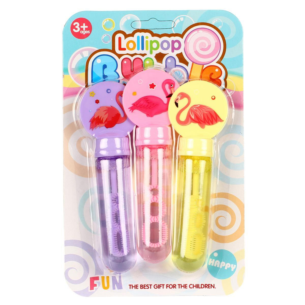 Набор мыльных пузырей ФЛАМИНГО 13 СМ, 3 шт в наборе, 23Х14 СМ, с-30049