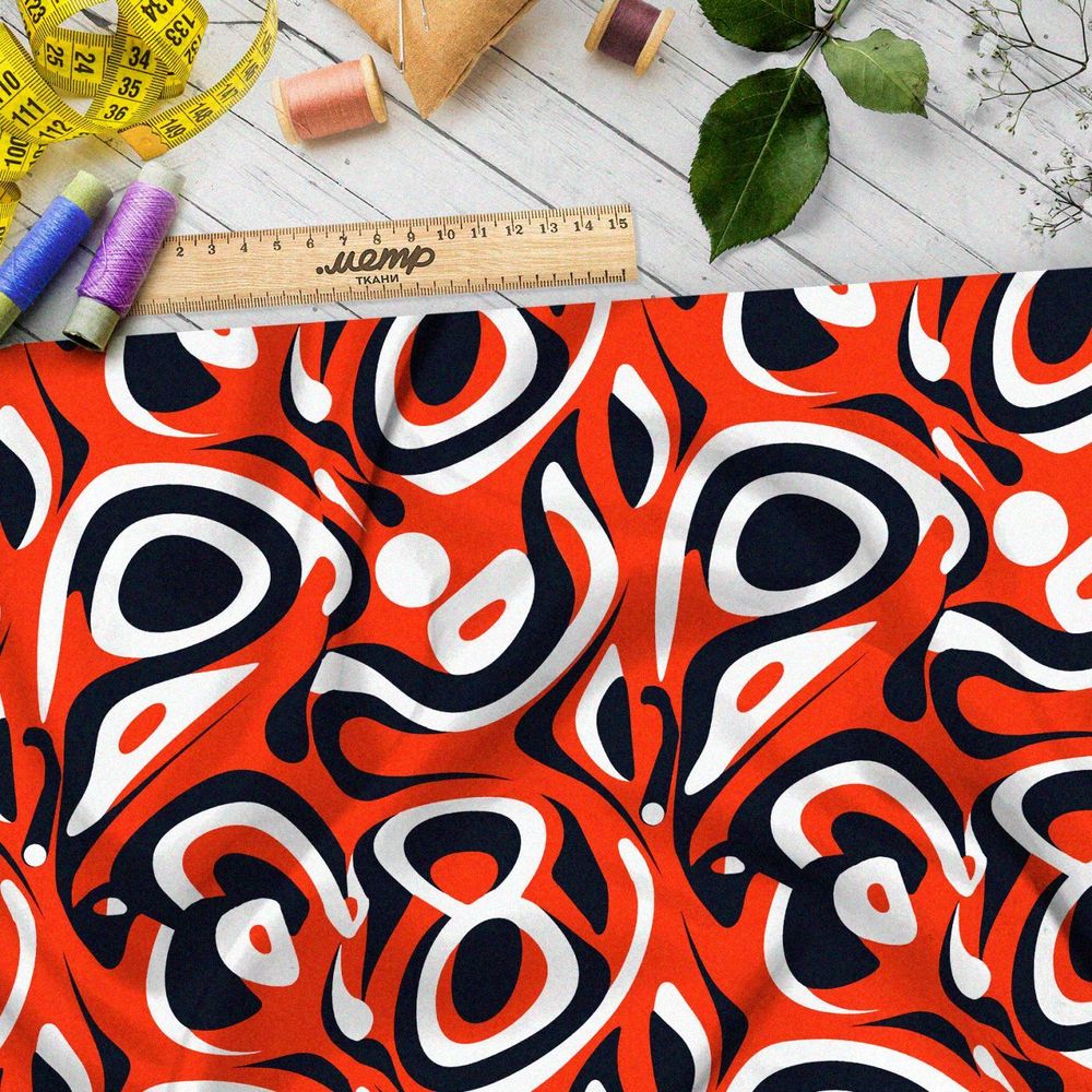 Ткань премиум интерлок кристальные взлеты фантазий