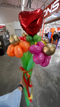 Букет ромашки+сердце