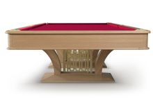 High-style Lux СБ 8 массив ясень/шпон ясеня (РП, Дуб натуральный, Сукно amp;quot;Euro Pro 50amp;quot; ш1.98м Electric Blue, Кожаная сетка, без ската, Накл. эл-в метал золото)