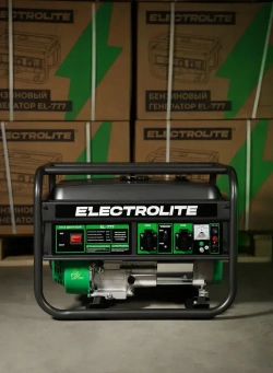 Генератор бензиновый Электрический Electrolite 777 ( 4.875 кВа полная мощность , 220 В, 3 / 3.5 кВт, 7 л.с, РУЧНОЙ СТАРТЕР ) электрогенератор 3квт Electrolite рамочный