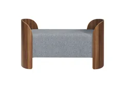 Банкетка Lagom 2 120 см (серый твид, орех)