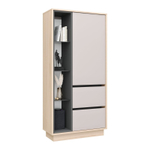 Шкаф-пенал напольный с полками для гостиной Рэя Туя светлая/Кашемир 72х32х150