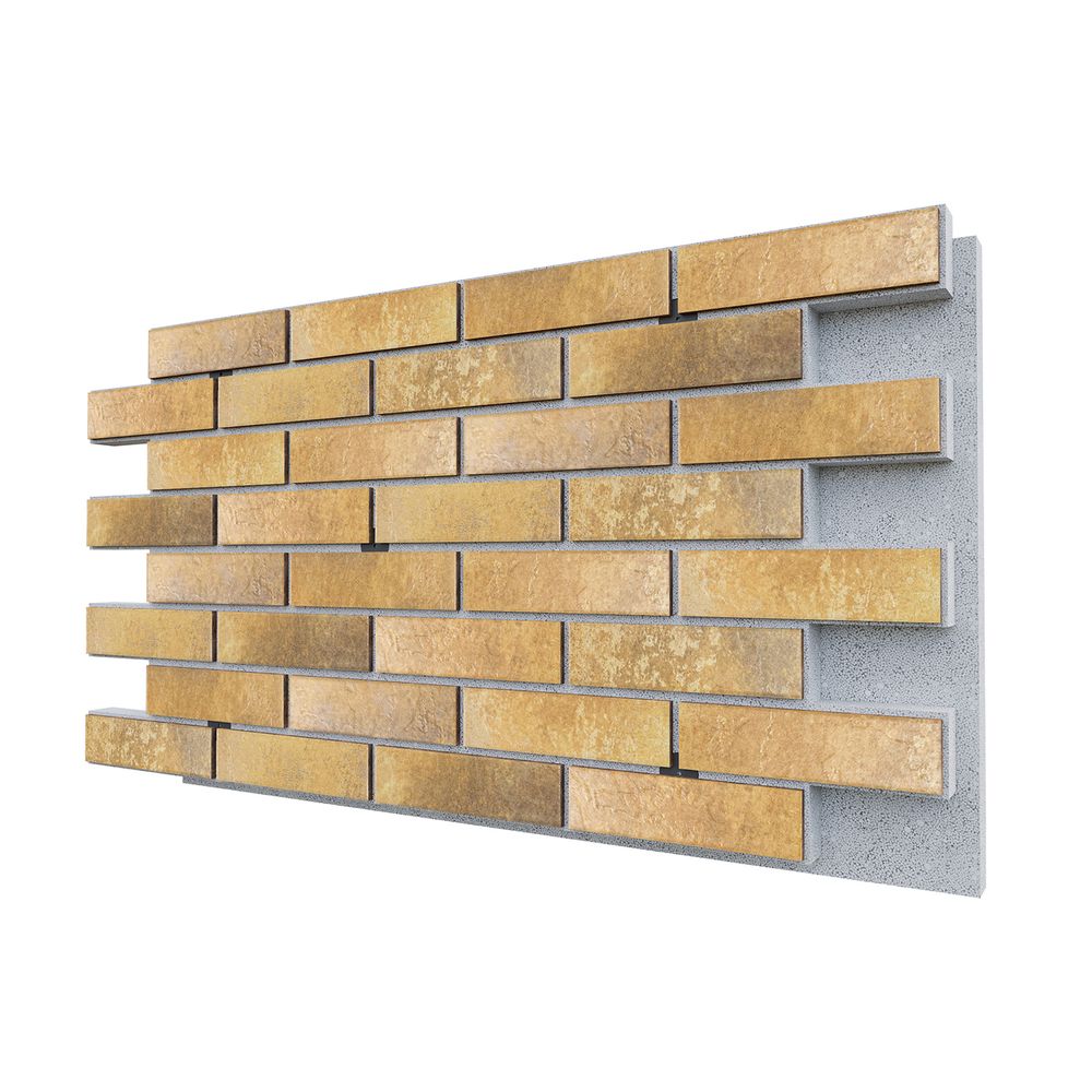 Негорючая термопанель ППС PRO Керамин Орегон 3 Темно-бежевый 3 0,612 м², 1020x600 мм