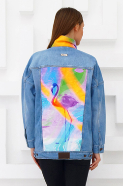 LIGVIANNI Джинсовая куртка Denim Jacket Flamingo