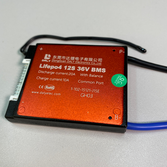 Плата LiFePo4 BMS daly 12s36v 20A с термодатчиком 70гр.
