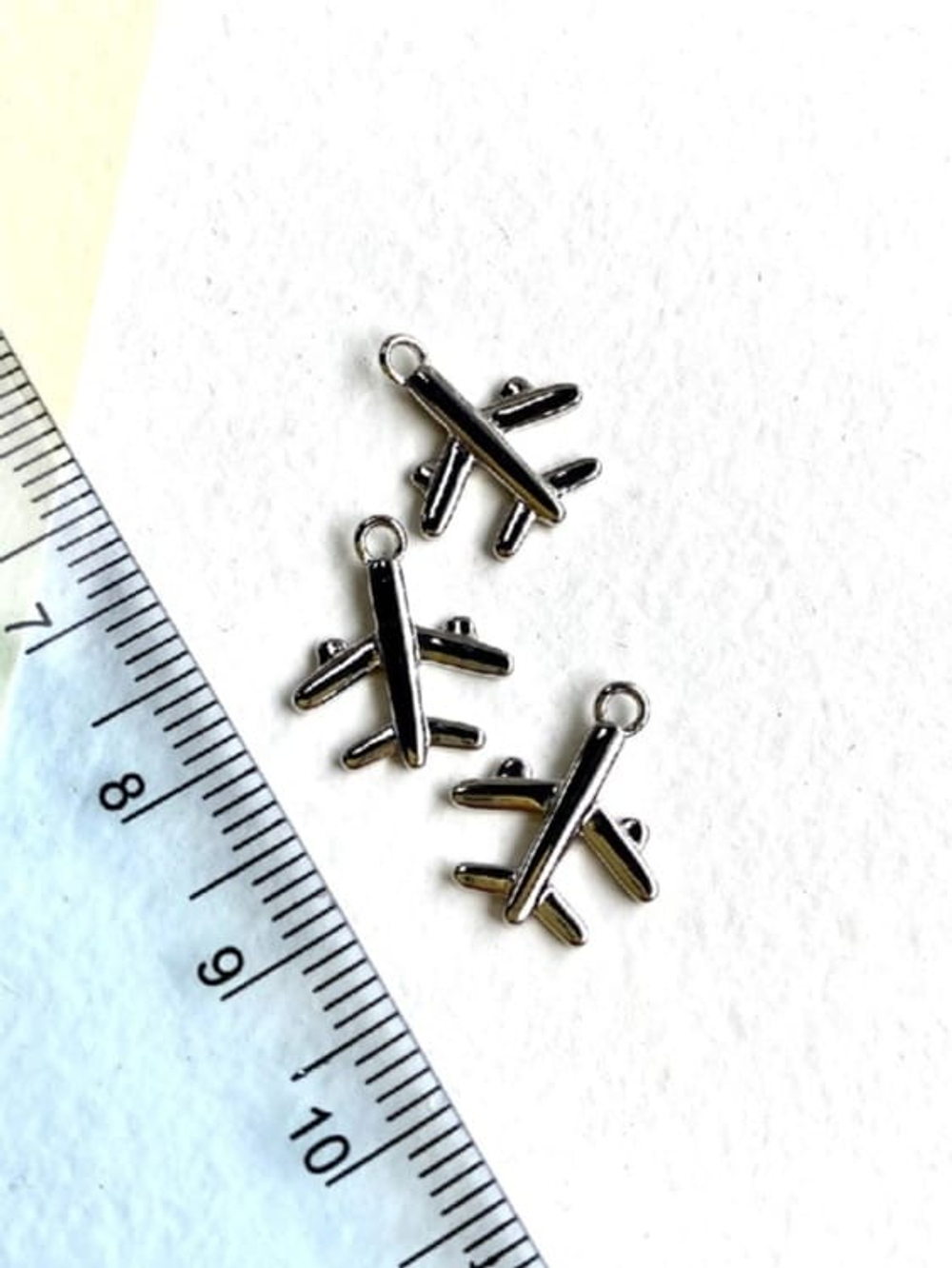 21078-р Подвеска «Самолёт», 14*11,5мм, родий