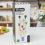 Набор кухонных принадлежностей из силикона, 12 предметов, цвет чёрный