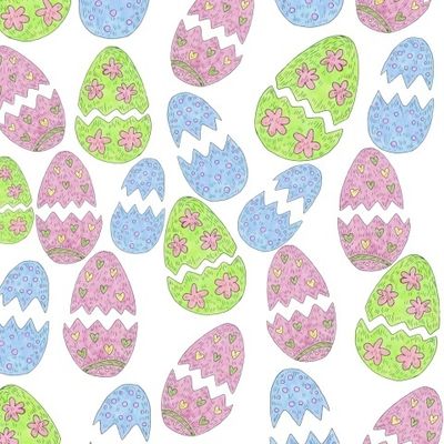 Пасхальные яйца на белом фоне