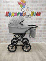 Коляска модульная Indigo Barbara Eco Classic be 04 (св.серая кожа)