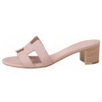 Hermes fashion one-word slippers women's gray pink, H151215Z 27